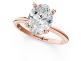 Rose gold Oval Solitaire Diamond Ring with 4-Prong Setting on a Classic Band_4