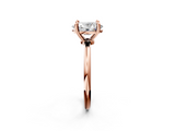 Rose gold Oval Solitaire Diamond Ring with 4-Prong Setting on a Classic Band_5