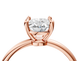 Rose gold Oval Solitaire Diamond Ring with 4-Prong Setting on a Classic Band_7