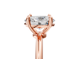 Rose gold Oval Solitaire Diamond Ring with 4-Prong Setting on a Classic Band_8