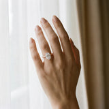 Rose gold Oval Solitaire Diamond Ring with Bamboo Band and Four-Prong Setting_13