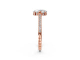Rose gold Oval Solitaire Diamond Ring with Channel Set Band and Bezel Prong Setting_58