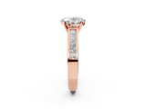 Rose gold Oval Solitaire Diamond Ring with Channel-Set Band and Four-Prong Setting_10