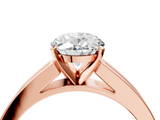 Rose gold Oval Solitaire Diamond Ring with Channel-Set Band and Four-Prong Setting_12