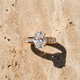 Rose gold Oval Solitaire Diamond Ring with Channel-Set Band and Four-Prong Setting_16