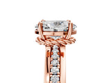 Rose gold Oval Solitaire Diamond Ring with Channel Set Band and Six-Prong Setting_53