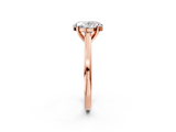 Rose gold Oval Solitaire Diamond Ring with Four-Prong Setting and Classic Band_6