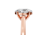 Rose gold Oval Solitaire Diamond Ring with Four-Prong Setting and Classic Band_9
