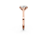 Rose gold Oval Solitaire Diamond Ring with Four-Prong Setting and Tapered Band 2