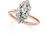 Rose gold Oval Solitaire Diamond Ring with Four-Prong Setting on a Plain Band_21