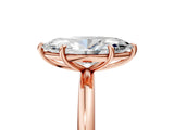 Rose gold Oval Solitaire Diamond Ring with Four-Prong Setting on a Plain Band_25