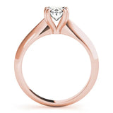 Rose gold Oval Solitaire Diamond Ring with Four-Prong Setting on a Tapered Band 2