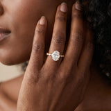 Rose gold Oval Solitaire Diamond Ring with Infinity Twist Band and Four-Prong Setting_15