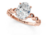Rose gold Oval Solitaire Diamond Ring with Infinity Twist Band and Four-Prong Setting_15