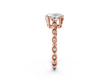 Rose gold Oval Solitaire Diamond Ring with Infinity Twist Band and Four-Prong Setting_16
