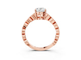 Rose gold Oval Solitaire Diamond Ring with Infinity Twist Band and Four-Prong Setting_17