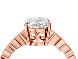 Rose gold Oval Solitaire Diamond Ring with Infinity Twist Band and Four-Prong Setting_18