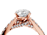 Rose gold Oval Solitaire Diamond Ring with Pavé Band and Four-Prong Setting_108