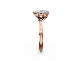 Rose gold Oval Solitaire Diamond Ring with Six-Prong Setting and Tapered Band_25