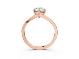 Rose gold Oval Solitaire Diamond Ring with Six-Prong Setting and Tapered Band_26