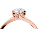 Rose gold Oval Solitaire Diamond Ring with Six-Prong Setting and Tapered Band_27