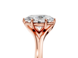 Rose gold Oval Solitaire Diamond Ring with Six-Prong Setting and Tapered Band_28