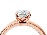 Rose gold Oval Solitaire Diamond Ring with Six-Prong Setting on a Classic Band 4