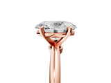 Rose gold Oval Solitaire Diamond Ring with Six-Prong Setting on a Classic Band 5