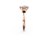 Rose gold Oval Solitaire Diamond Ring with Six-Prong Setting on a Classic Band_5
