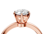 Rose gold Oval Solitaire Diamond Ring with Six-Prong Setting on a Classic Band_7