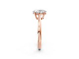 Rose gold Oval Solitaire Diamond Ring with Split Shank and Four-Prong Setting_14