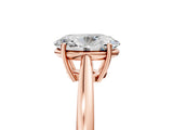 Rose gold Oval Solitaire Diamond Ring with Split Shank and Four-Prong Setting_17