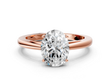 Rose gold Oval Solitaire Diamond Ring with Split Shank and Four-Prong Setting_19