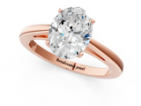 Rose gold Oval Solitaire Diamond Ring with Split Shank and Four-Prong Setting_20