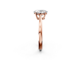 Rose gold Oval Solitaire Diamond Ring with Split Shank and Four-Prong Setting_21