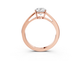 Rose gold Oval Solitaire Diamond Ring with Split Shank and Four-Prong Setting_22