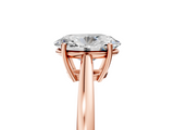 Rose gold Oval Solitaire Diamond Ring with Split Shank and Four-Prong Setting_24