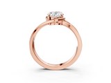 Rose gold Oval Solitaire Diamond Ring with Split Shank and Prong Setting_68