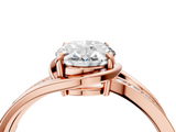 Rose gold Oval Solitaire Diamond Ring with Split Shank and Prong Setting_69