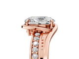 Rose gold Oval Solitaire Diamond Ring with Split Shank and Prong Setting_70