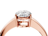 Rose gold Oval Solitaire Diamond Ring with Tapered Band and Four-Prong Setting_53