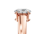 Rose gold Oval Solitaire Diamond Ring with Tapered Band and Four-Prong Setting_54
