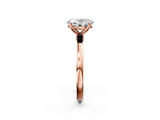Rose gold Oval Solitaire Diamond Ring with Thin Band and Four-Prong Setting_5