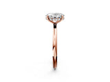 Rose gold Oval Solitaire Diamond Ring with a Classic Band and Four-Prong Setting 2