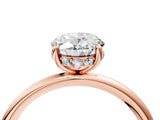 Rose gold Oval Solitaire Diamond Ring with a Classic Band and Four-Prong Setting 4