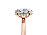Rose gold Oval Solitaire Diamond Ring with a Classic Band and Four-Prong Setting 5