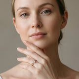 Rose gold Oval Solitaire Diamond Twist Band with Four-Prong Setting_13