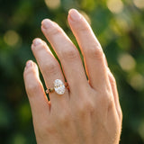 Rose gold Oval Solitaire Diamond Twisted Band with Four-Prong Setting_13