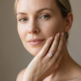 Rose gold Oval Solitaire Diamond Twisted Band with Four-Prong Setting_14