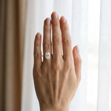 Rose gold Oval Solitaire Engagement Ring with Cathedral Band and Four-Prong Setting_15